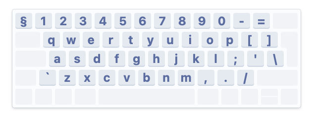 Screenshot showing the English keyboard layout